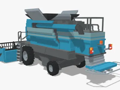 Voxel Harvester Low-poly 3D model
