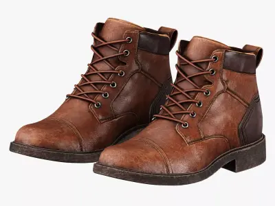 Leather Boots Pack 2 - Game-Ready PBR Footwear Low-poly 3D model