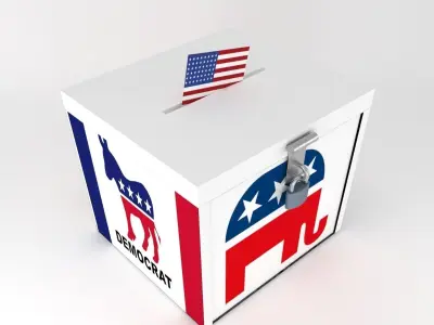 ballot box USA  Low-poly 3D model