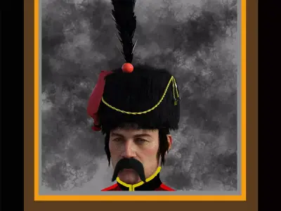 French Hussar Colback 3D model