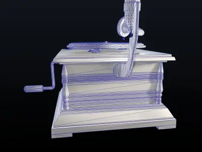 Antique Gramophone PBR Game-Ready Low-poly 3D model