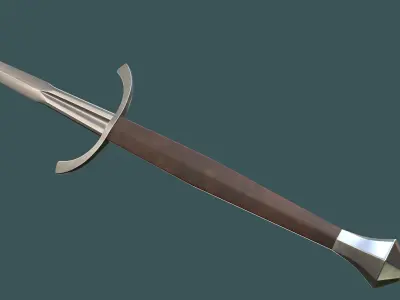 Albion Dane Medieval Sword PBR game ready Low-poly 3D model