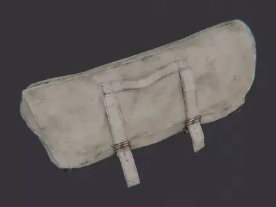 USA Duffel Bag Weathered Canvas Straps Low-poly 3D model