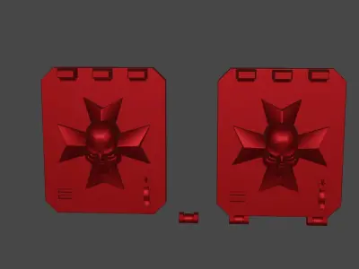 Templar Rhino Skull Cross Door  3D model