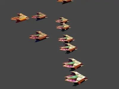 Brig Spaceship  Low-poly 3D model