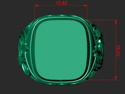 A MAN S RING WITH AN ORNAMENT 3 Printable Model 3D print model