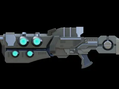 Futuristic Gun 3D model 6
