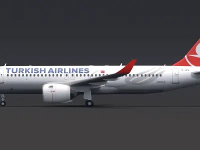 Turkish Airlines A320 3D model
