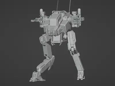 Robot Mech Game Ready Blender Model Low-poly 3D model