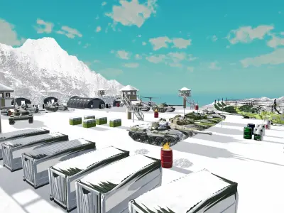 Winter Military Base Pack Full Unity Asset Low-poly 3D model