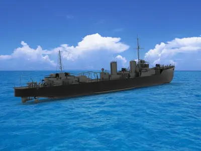 Japanese destroyer 3D model
