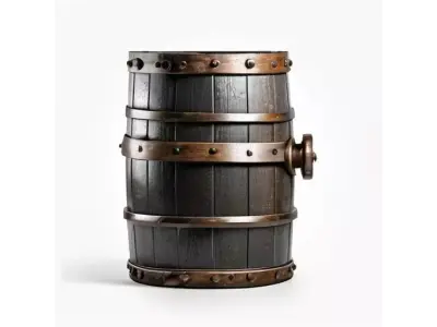 Historic Cannon Barrel for 3D print Low-poly 3D model