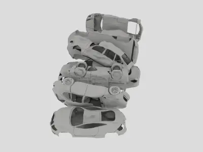 Destroyed cars Vol 2 3D model