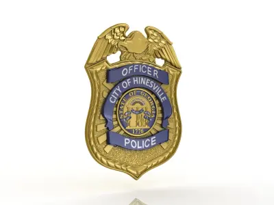 Police Badge Low-poly 3D model