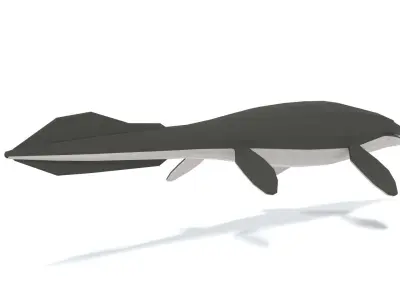 Low Poly Cartoon Tylosaurus Low-poly 3D model