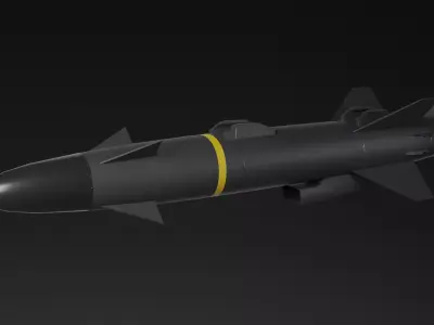 Low Poly RBS-15 Mk4 Anti-Ship Missile Game Ready Low-poly 3D model