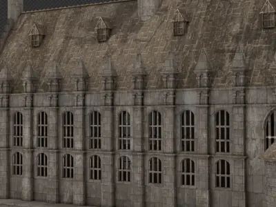 Medieval Castle - Hogwarts  3D model