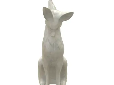 Fox marble statue Low-poly 3D model