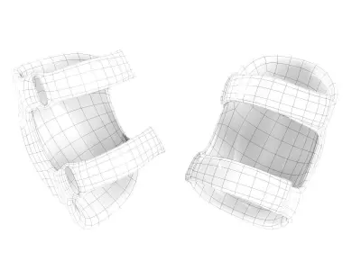 Military black knee pads 14 Low-poly 3D model