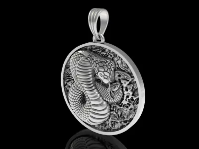 Snake Coin Pendant 3D print model