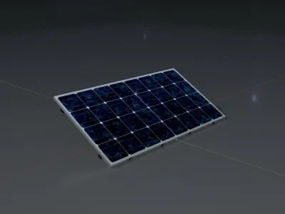 Solar module version 3 2x4m tilt angle 30 degrees without stand Low-poly 3D model