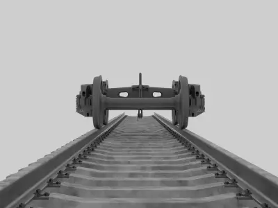 Train wheel undercarriage 3D model