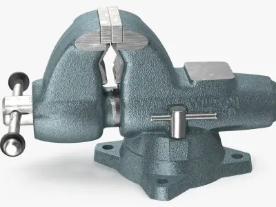 Wilton Pipe and Bench Vise Rigged 3D model