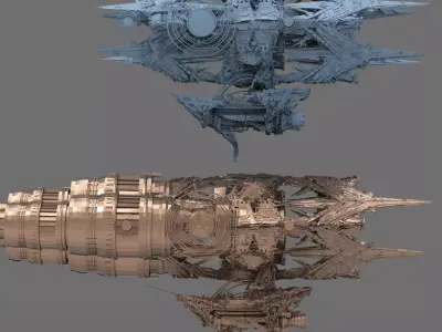 Ishtar Sigar ship 2 versions  3D model