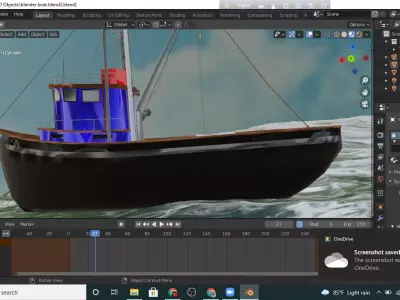 1 Boat in software 3D model