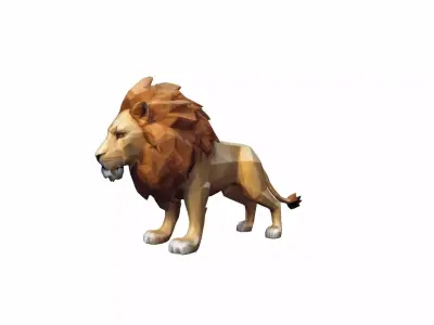 The Golden Lion Is A Majestic Symbol Of Power 3d Render 3D model buy