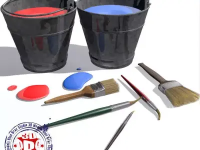 Paint Buckets 3D model