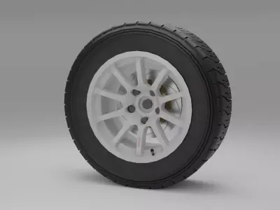 Rally Wheel 3D model PBR Low-poly 3D model