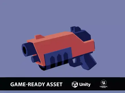 Toony Series - Stylized SciFi Gun Free low-poly 3D model