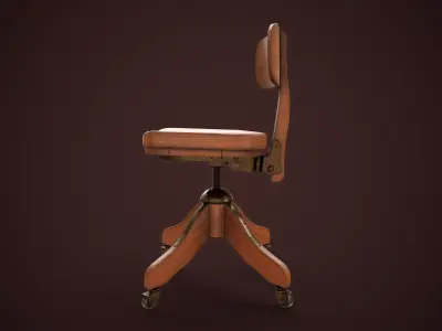 Vintage Clerk Chair Low-poly 3D model