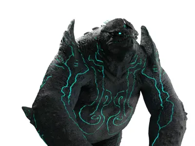 Pacific-RIm Leatherback Rigged Low-poly 3D model