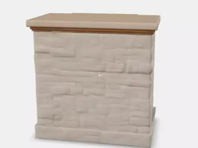 Majestic Stone Fireplace Low-poly 3D model