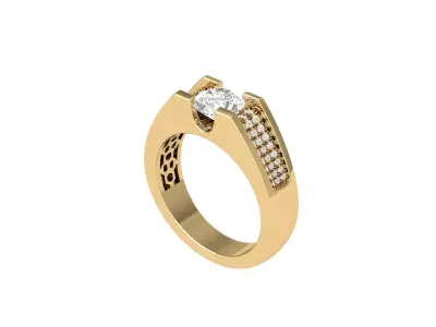 Engagement-ring 3D print model 2