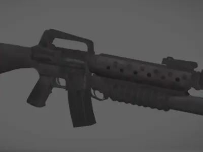 Colt M16A1 with m203 granade launcher I M16 Low-poly 3D model