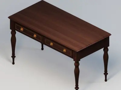 Antique Desk Low-poly 3D model