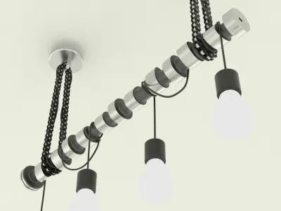 Industrial ceiling lamp 3D model