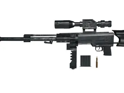 3D Sniper RIgged model Low-poly 3D model