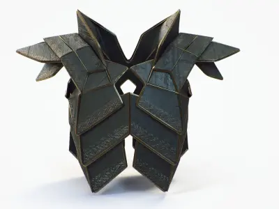 Fantasy Medieval Sharp Plated Armor set 3D model