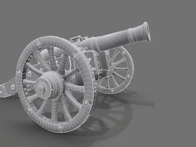 Cannon 24 pounds Low-poly 3D model