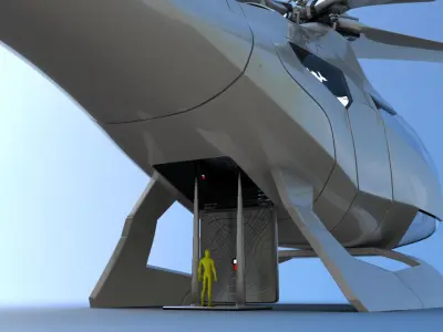 Futuristic Helicopter Transport 3D model