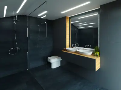 Bathroom design Low-poly 3D model purchase