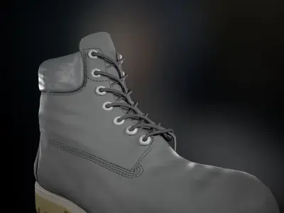 Gray Timberland Boots Low-poly 3D model