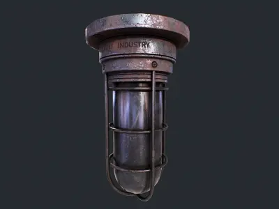 Bunker Lamp v3 Low-poly 3D model