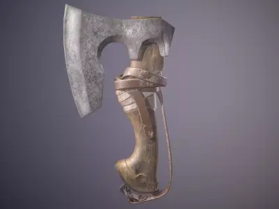 medieval axe Free low-poly 3D model