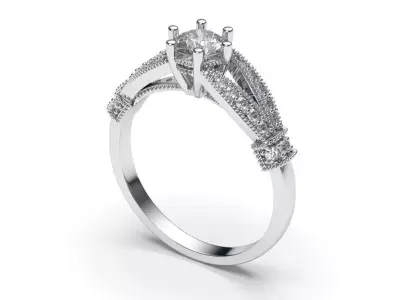solitaire with ring sizes  8 part S78 3D print model