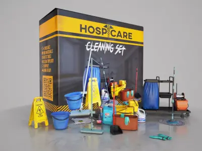 Cleaning Set Low-poly 3D model